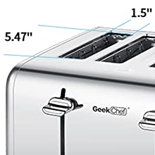 Prohibit Shelves In The Amazon. Toaster 4 Slice, Geek Chef Stainless Steel Extra-Wide Slot Toaster With Dual Control Panels Of Bagel,Defrost,Cancel Function,Ban Amazon - Mubimart -  