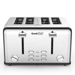 Prohibit Shelves In The Amazon. Toaster 4 Slice, Geek Chef Stainless Steel Extra-Wide Slot Toaster With Dual Control Panels Of Bagel,Defrost,Cancel Function,Ban Amazon - Mubimart - Toaster Oven 