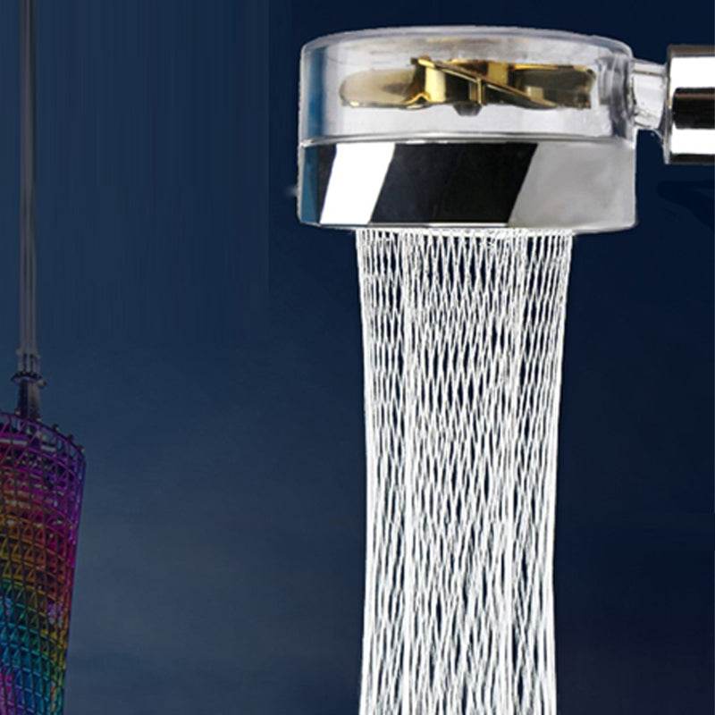 Propeller Driven Shower Head With Stop Button And Cotton Filter Turbocharged High Pressure Handheld Shower Nozzle - Mubimart