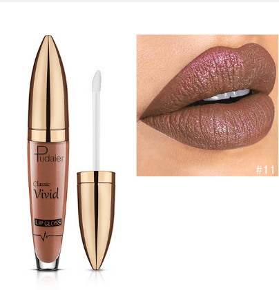 Pudaier matte pearlescent lip gloss non-stick cup diamond lip gloss - Mubimart