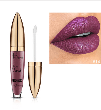 Pudaier matte pearlescent lip gloss non-stick cup diamond lip gloss - Mubimart