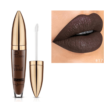 Pudaier matte pearlescent lip gloss non-stick cup diamond lip gloss - Mubimart