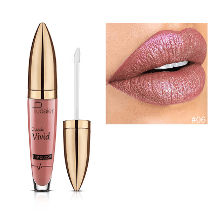 Pudaier matte pearlescent lip gloss non-stick cup diamond lip gloss - Mubimart
