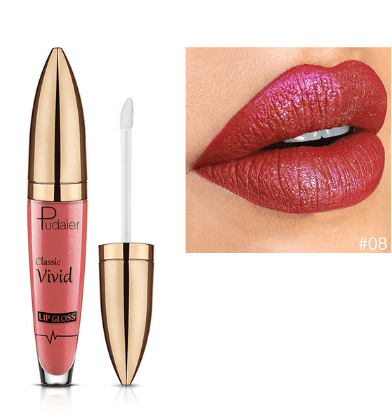Pudaier matte pearlescent lip gloss non-stick cup diamond lip gloss - Mubimart