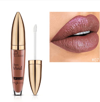Pudaier matte pearlescent lip gloss non-stick cup diamond lip gloss - Mubimart