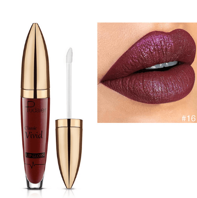 Pudaier matte pearlescent lip gloss non-stick cup diamond lip gloss - Mubimart