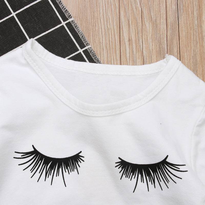 Pudcoco Girl Set 6M-4Y Kid Baby Girls Eyelash Tops T-shirt Pants Leggings Outfits Set Clothes - Mubimart