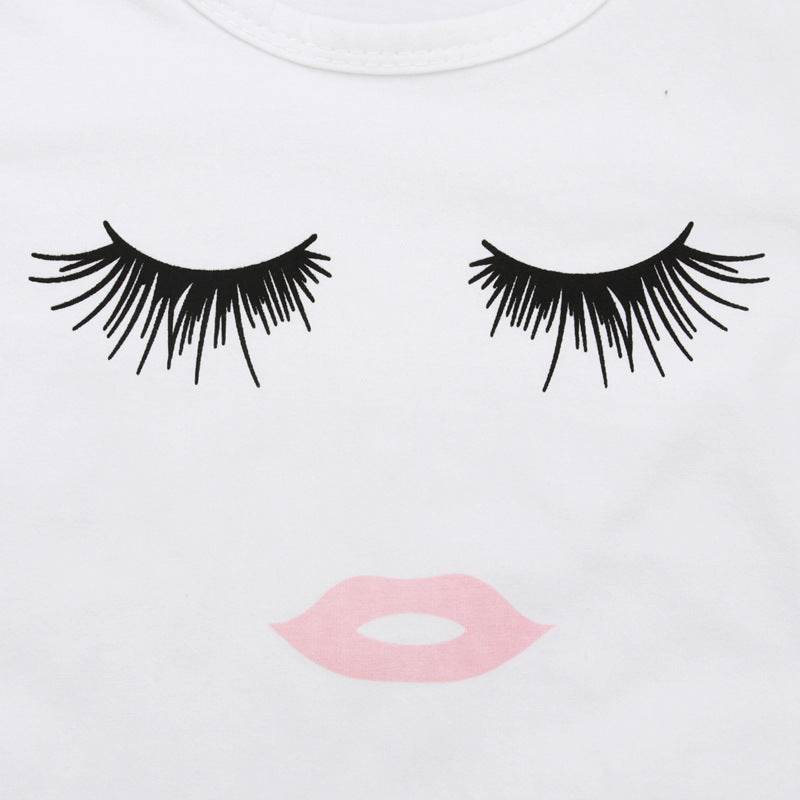 Pudcoco Girl Set 6M-4Y Kid Baby Girls Eyelash Tops T-shirt Pants Leggings Outfits Set Clothes - Mubimart