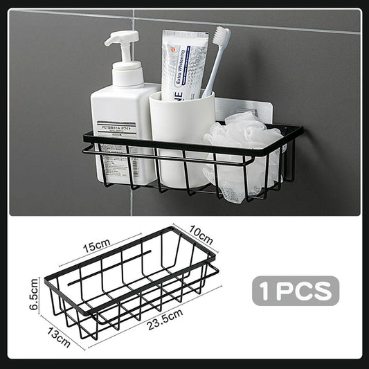 Punch-free Bathroom Wrought Iron Shelf - Mubimart