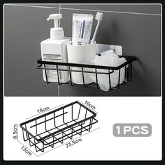 Punch-free Bathroom Wrought Iron Shelf - Mubimart -  