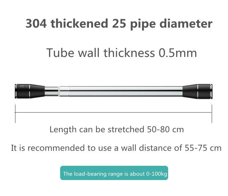 Punch-free Telescopic Rod Curtain Rod Bedroom Shower Curtain Rod Drying Rack Free Installation Support Rod Rising And Shrinking Clothes Rod - Mubimart