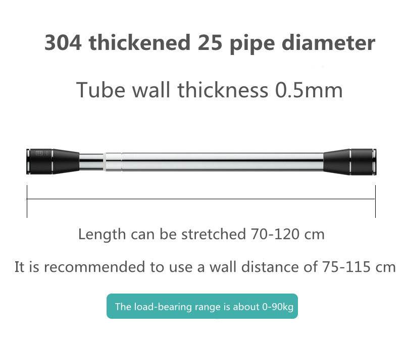 Punch-free Telescopic Rod Curtain Rod Bedroom Shower Curtain Rod Drying Rack Free Installation Support Rod Rising And Shrinking Clothes Rod - Mubimart