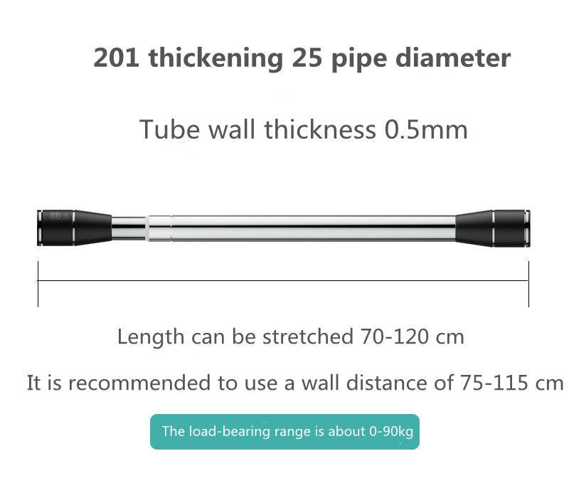 Punch-free Telescopic Rod Curtain Rod Bedroom Shower Curtain Rod Drying Rack Free Installation Support Rod Rising And Shrinking Clothes Rod - Mubimart