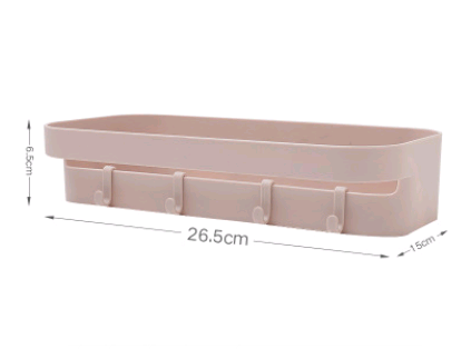 Punch-free bathroom shelf wall storage rack rectangular seamless bathroom shelf - Mubimart -  