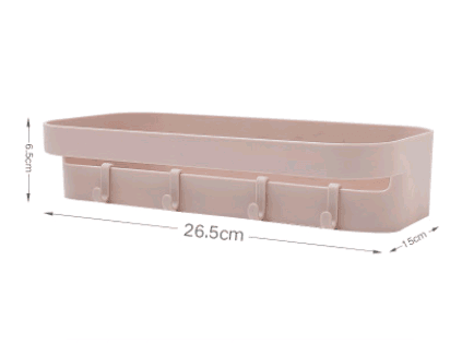 Punch-free bathroom shelf wall storage rack rectangular seamless bathroom shelf - Mubimart
