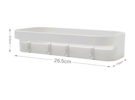 Punch-free bathroom shelf wall storage rack rectangular seamless bathroom shelf - Mubimart - Shower caddy 