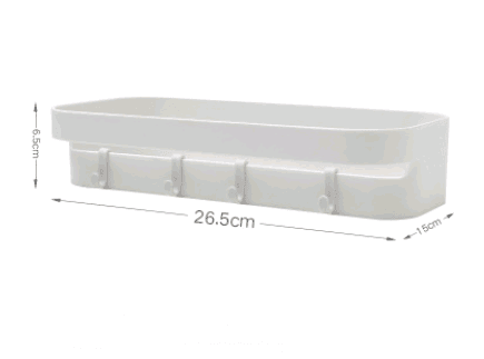 Punch-free bathroom shelf wall storage rack rectangular seamless bathroom shelf - Mubimart