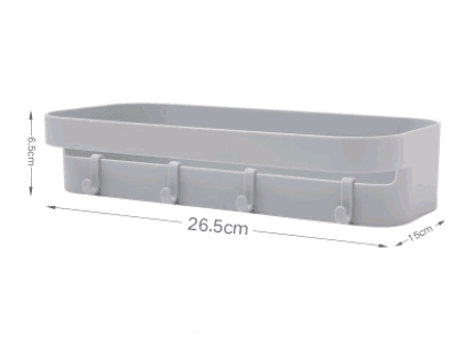 Punch-free bathroom shelf wall storage rack rectangular seamless bathroom shelf - Mubimart