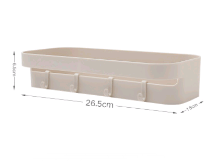 Punch-free bathroom shelf wall storage rack rectangular seamless bathroom shelf - Mubimart -  