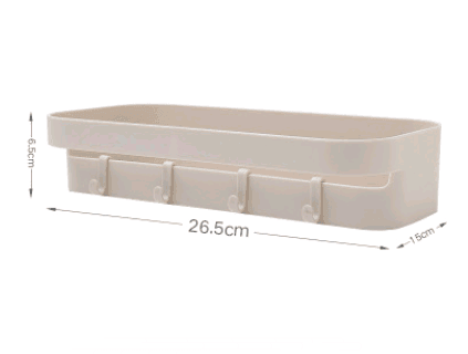 Punch-free bathroom shelf wall storage rack rectangular seamless bathroom shelf - Mubimart