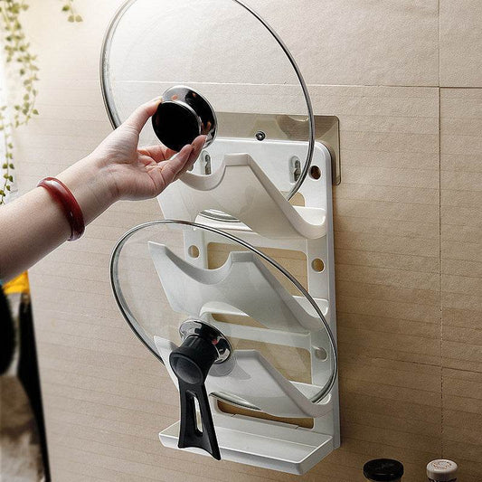 Punch-free three-layer pot rack - Mubimart