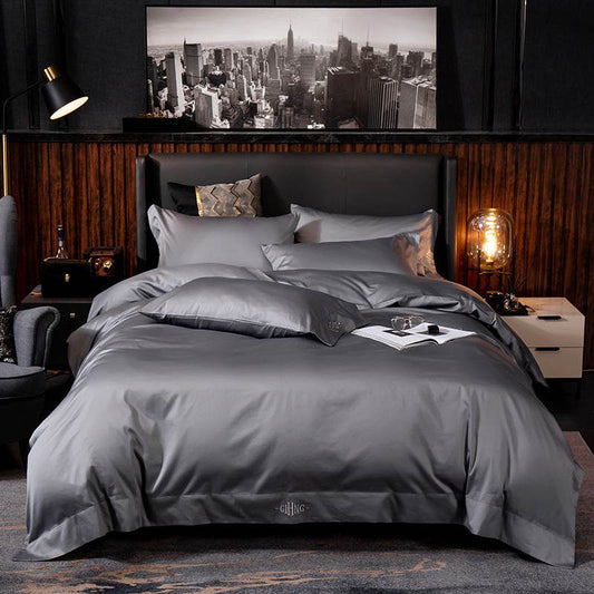 Pure Color Suite Cotton Bed Sheet Type Bed Sheet Type - Mubimart