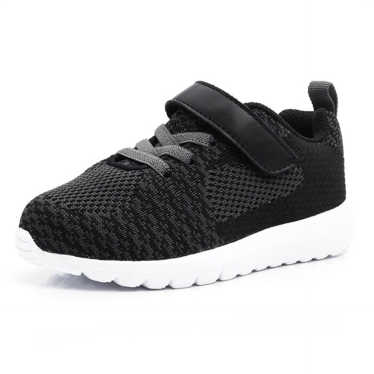 Pure Color Velcro Sneakers Lightweight Running Shoes For Boys And Girls - Mubimart