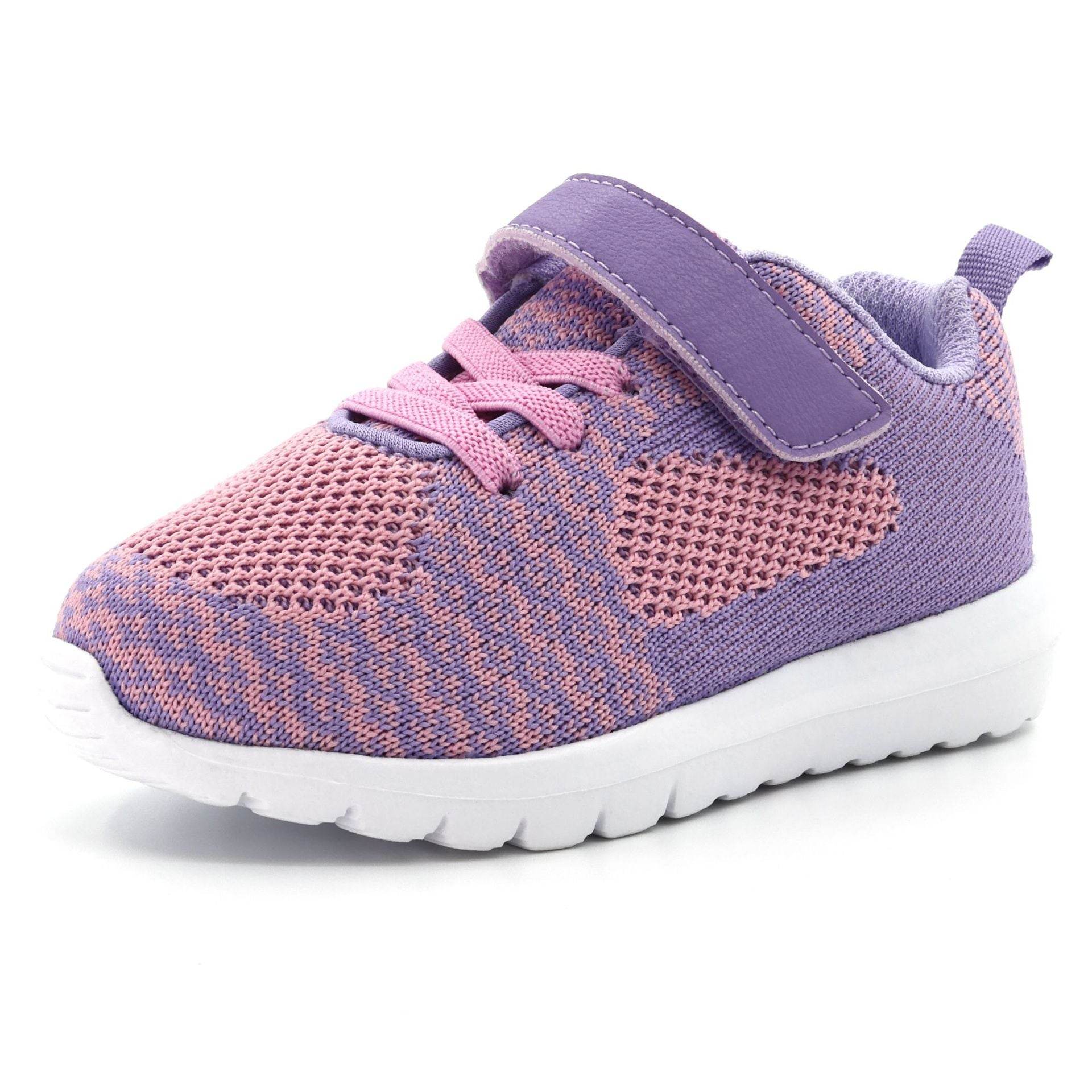 Pure Color Velcro Sneakers Lightweight Running Shoes For Boys And Girls - Mubimart