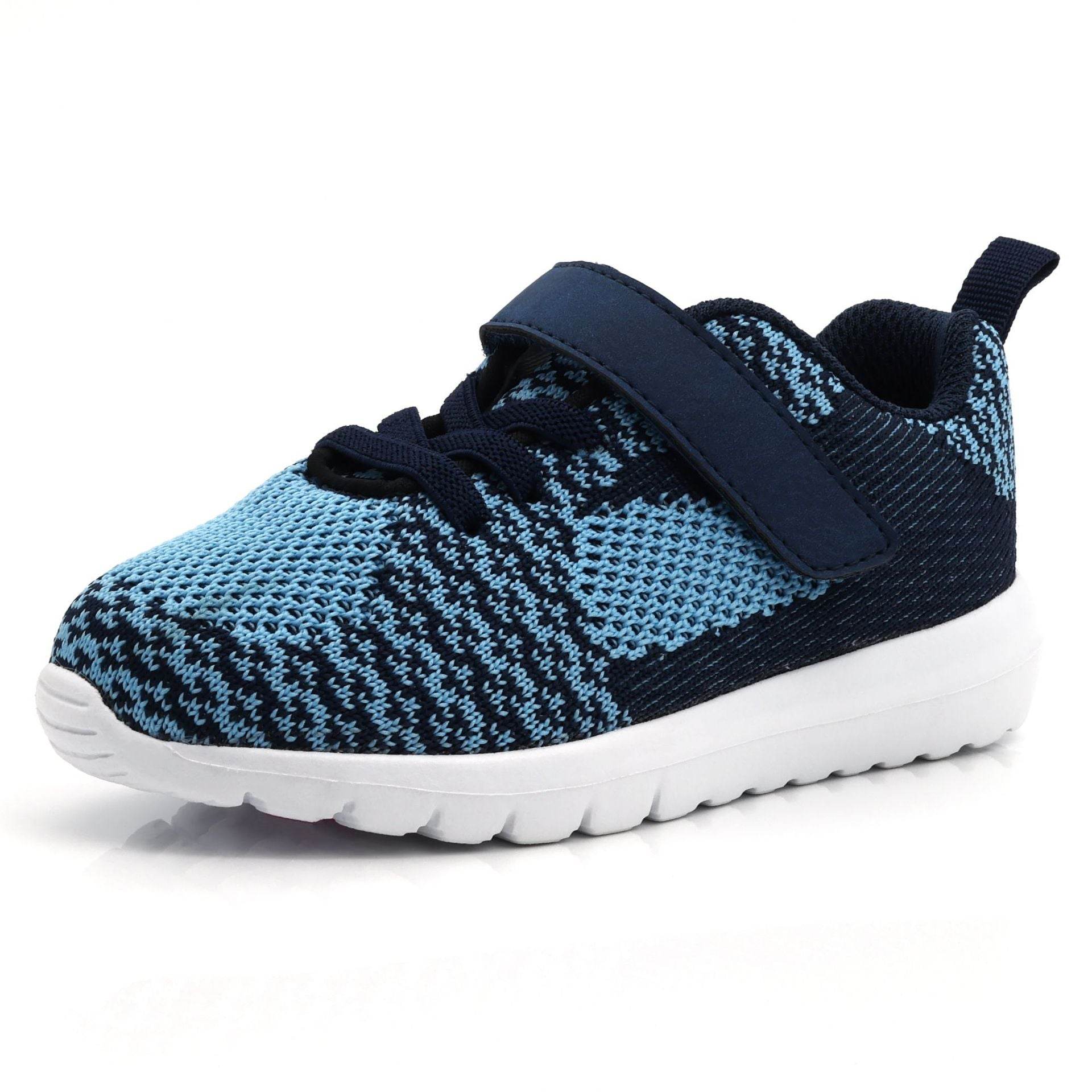 Pure Color Velcro Sneakers Lightweight Running Shoes For Boys And Girls - Mubimart