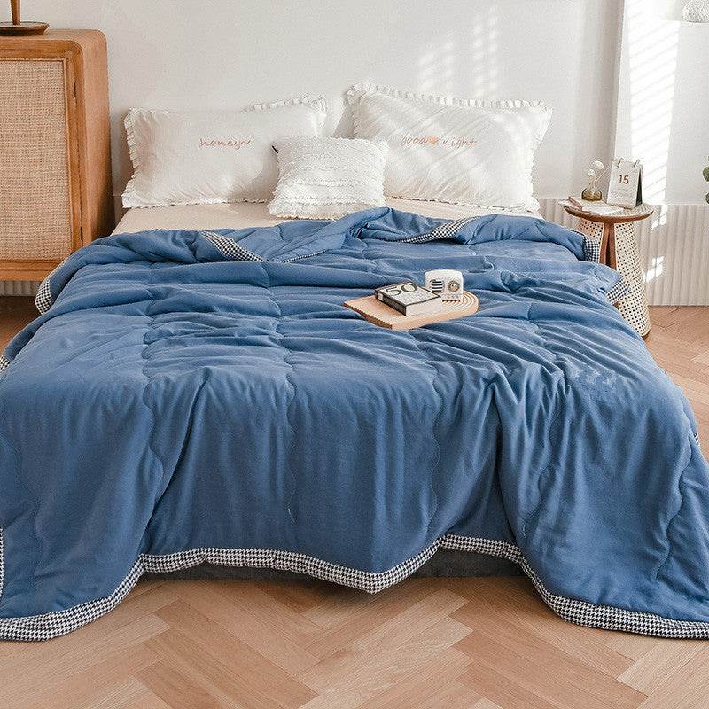 Pure Color Washed Cotton Summer Quilt Thin Quilt Air Conditioner Quilt - Mubimart