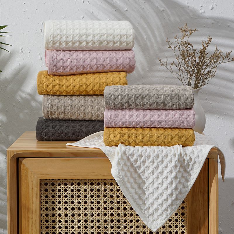 Pure Cotton Honeycomb 32 Bath Towels - Mubimart - Bath towel 