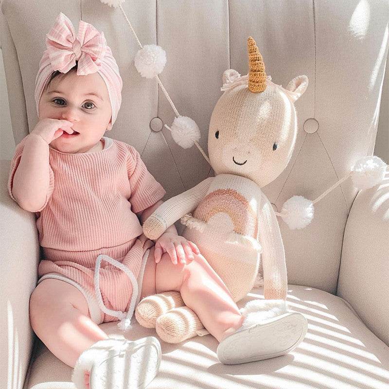 Pure Cotton Pit Strip Suit Light And Western Style Baby 2-piece Set - Mubimart