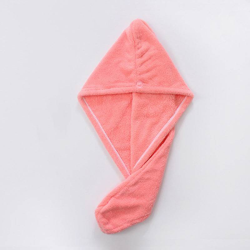 Pure Cotton Shower Cap Ladies Dry Hair Towel Soft Thick Absorbent Buckle Dry Hair Cap - Mubimart