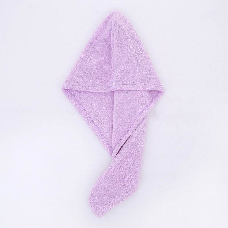 Pure Cotton Shower Cap Ladies Dry Hair Towel Soft Thick Absorbent Buckle Dry Hair Cap - Mubimart