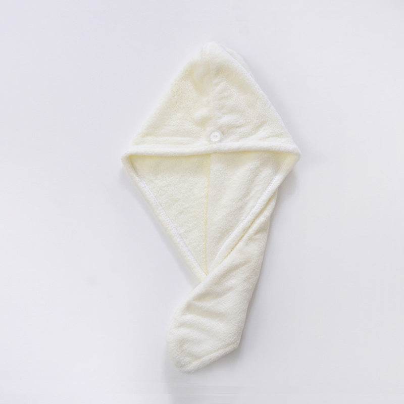 Pure Cotton Shower Cap Ladies Dry Hair Towel Soft Thick Absorbent Buckle Dry Hair Cap - Mubimart