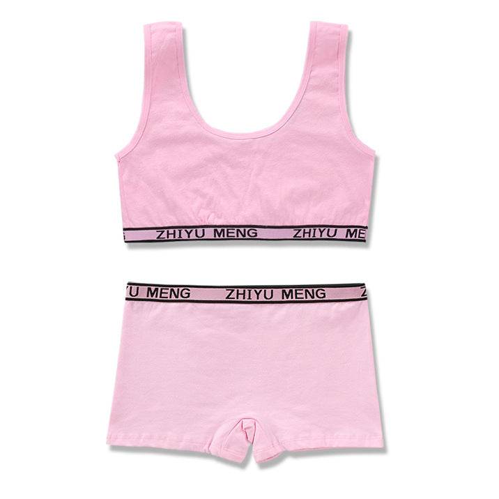 Pure Cotton Solid Color Underwear Set - Mubimart