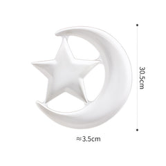 Pure White Ceramic Creative Star And Moon Dessert Plate - Mubimart -  