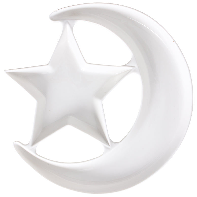 Pure White Ceramic Creative Star And Moon Dessert Plate - Mubimart -  