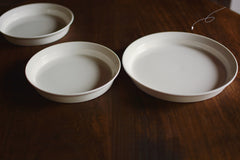 Pure White Folding Ceramic Disc Dinner Plate - Mubimart -  