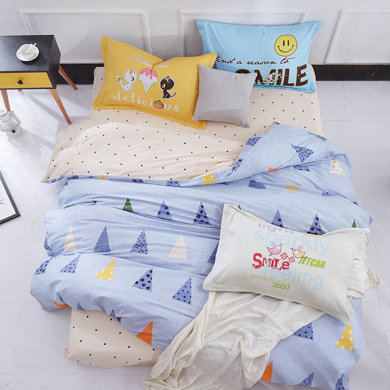 Pure cotton four-piece set cotton bed linen duvet cover single - Mubimart