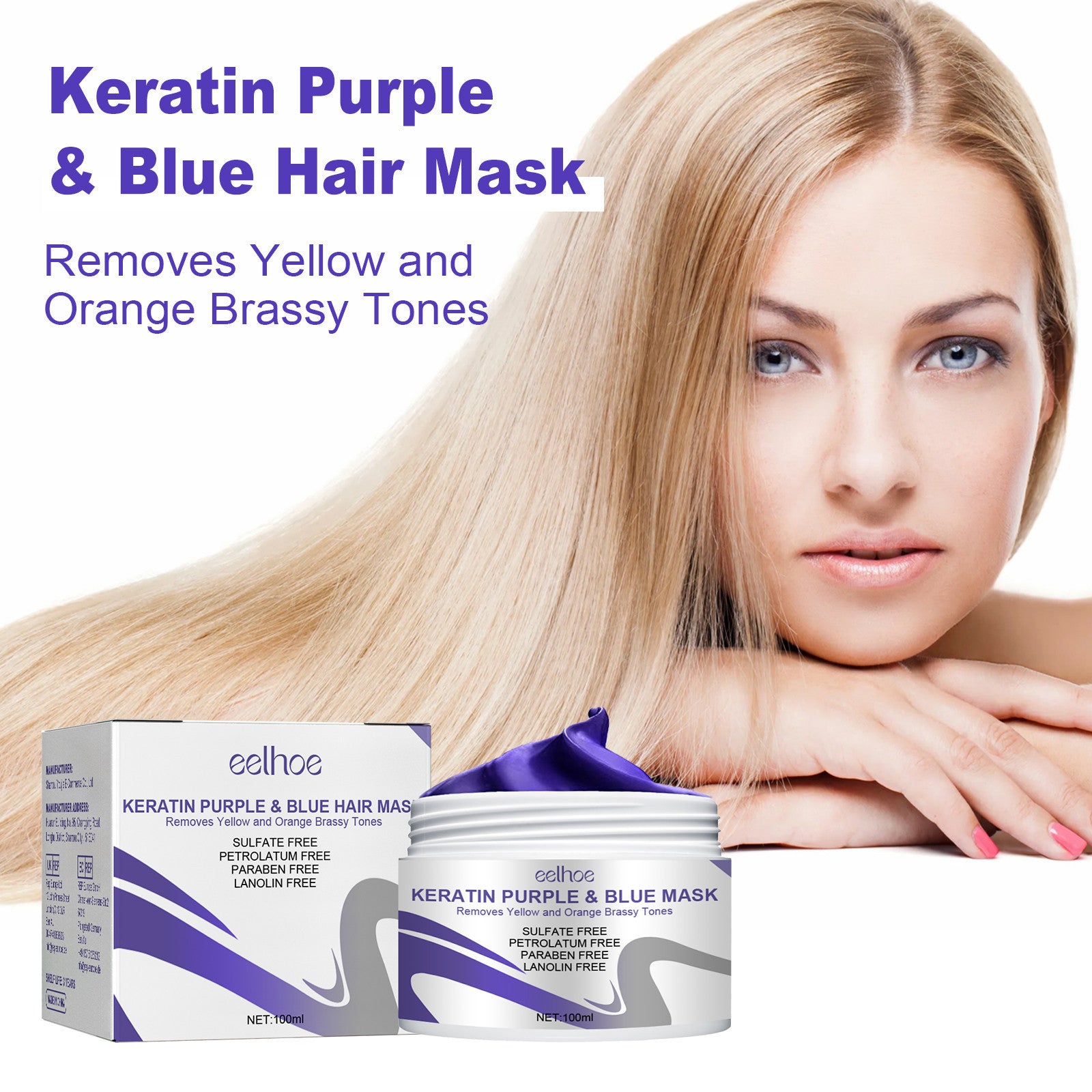 Purple Hair Care Mask Soft Hydrating - Mubimart - Hair Care 