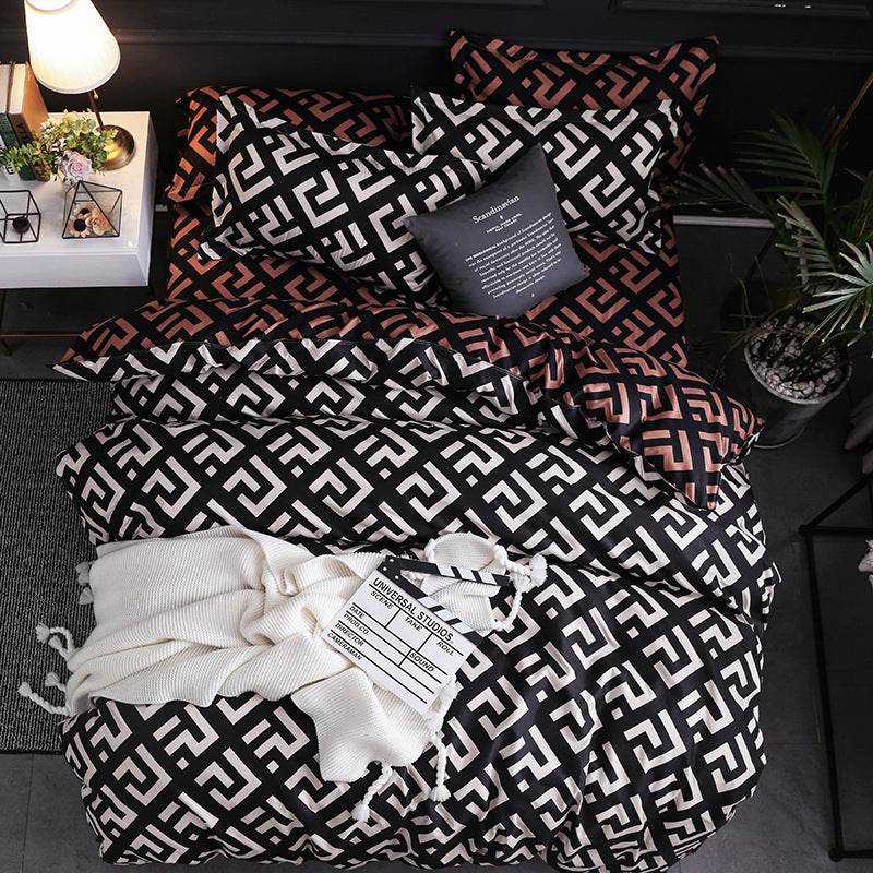 Quilt Duvet Cover 2 Pillow Cases 50x70cm Bedding Sets 3 Pcs - Mubimart