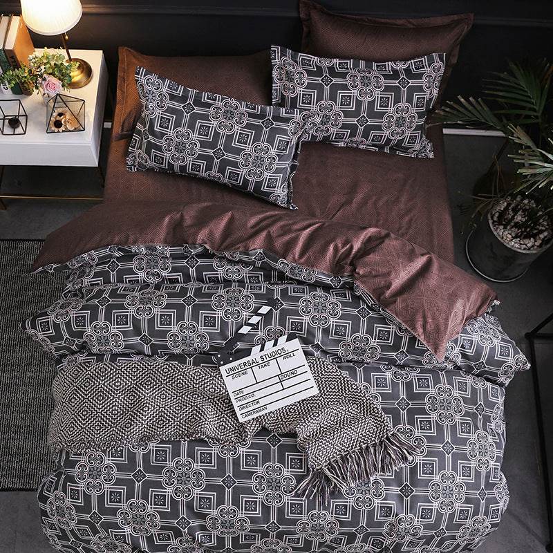 Quilt Duvet Cover 2 Pillow Cases 50x70cm Bedding Sets 3 Pcs - Mubimart