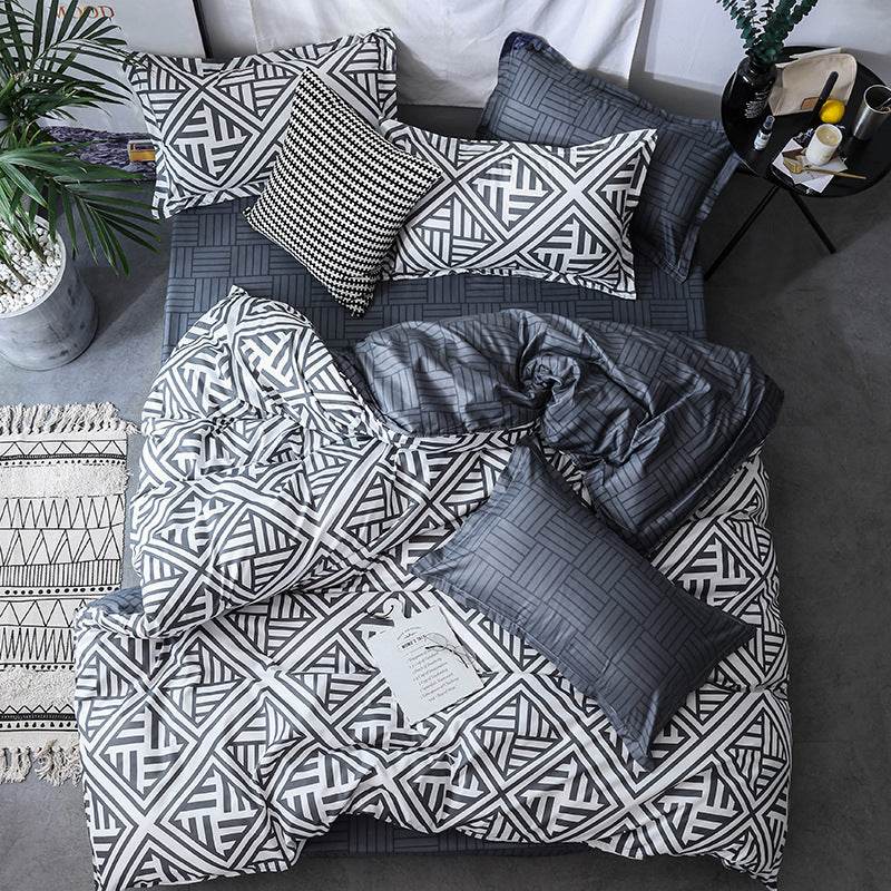Quilt Duvet Cover 2 Pillow Cases 50x70cm Bedding Sets 3 Pcs - Mubimart
