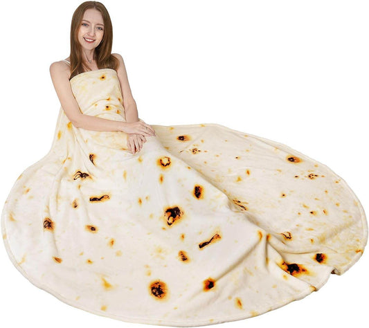 RAINBEAN 71IN Burritos Double Sided Blankets Adult Size, Tortilla Blanket For Kids, Cool Stuff Gifts For Man And Boys, Novelty Food Wrap Blanket, Taco Blankets For Birthday Gifts White Elephant - Mubimart