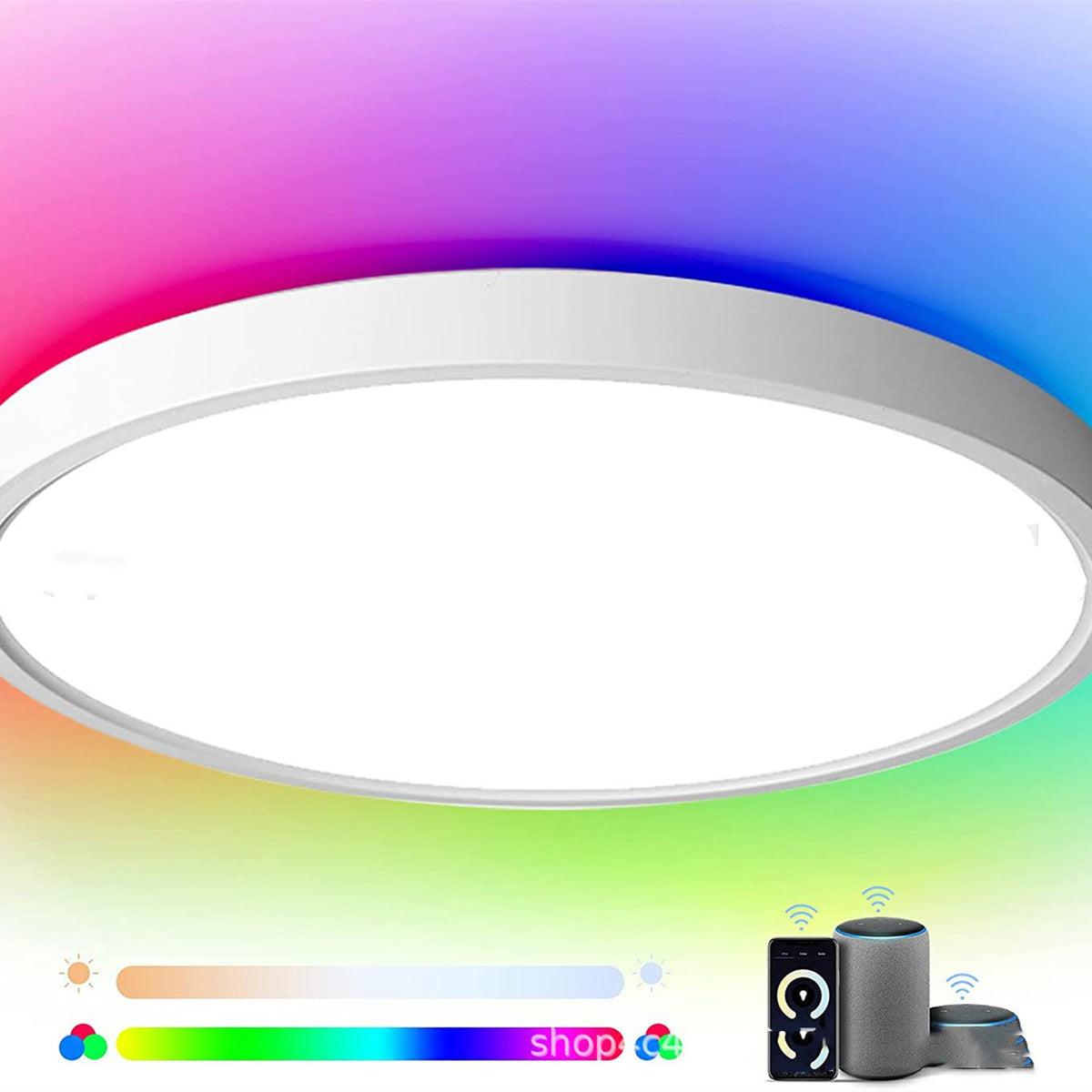 RGBCW Full Color Dimming Smart APP Bluetooth Voice Ceiling Light - Mubimart - Smart Lights 