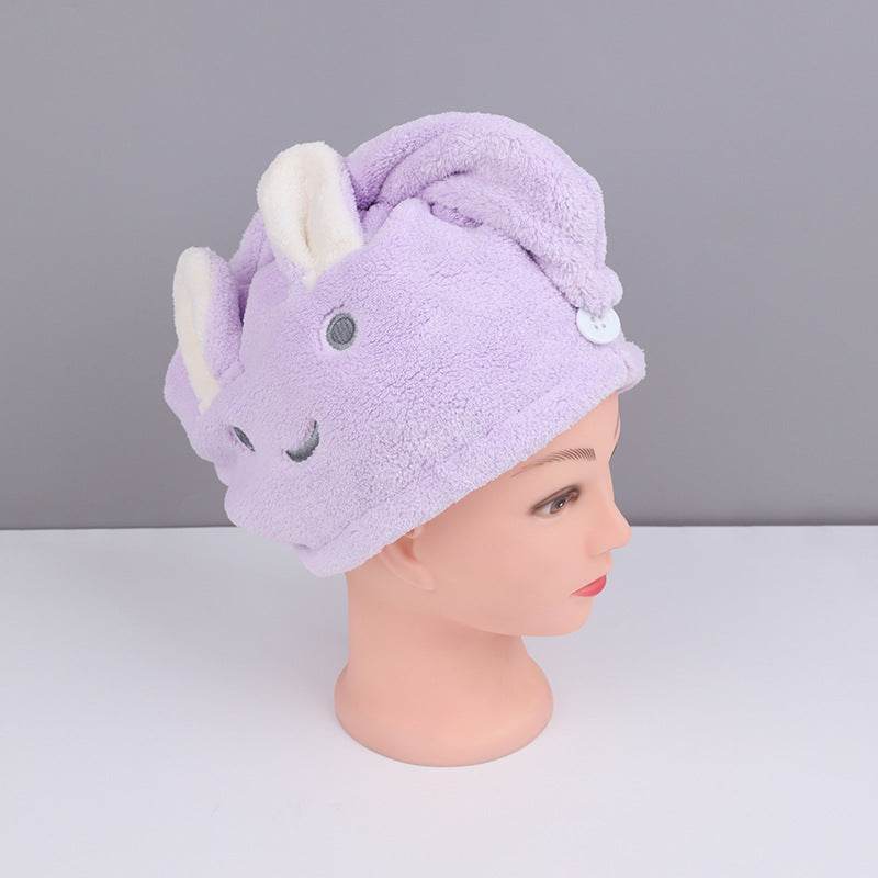 Rabbit Ear Dry Hair Cap Absorbent And Quick-drying Coral Fleece Dry Hair Towel - Mubimart