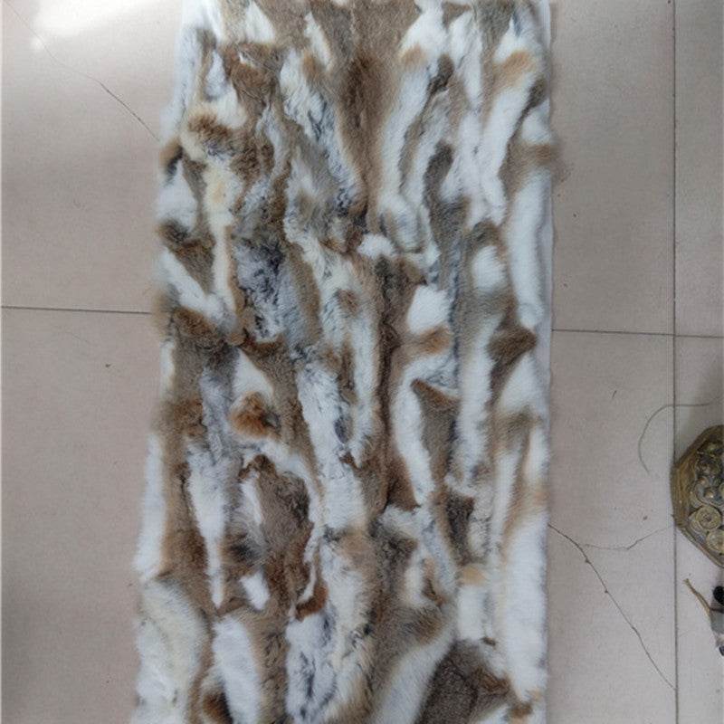Rabbit Winter Fur Blankets Rabbit Fur Patchwork Mattress Clothing Furniture Bed Blankets - Mubimart