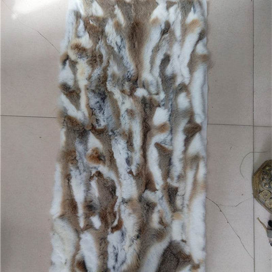 Rabbit Winter Fur Blankets Rabbit Fur Patchwork Mattress Clothing Furniture Bed Blankets - Mubimart