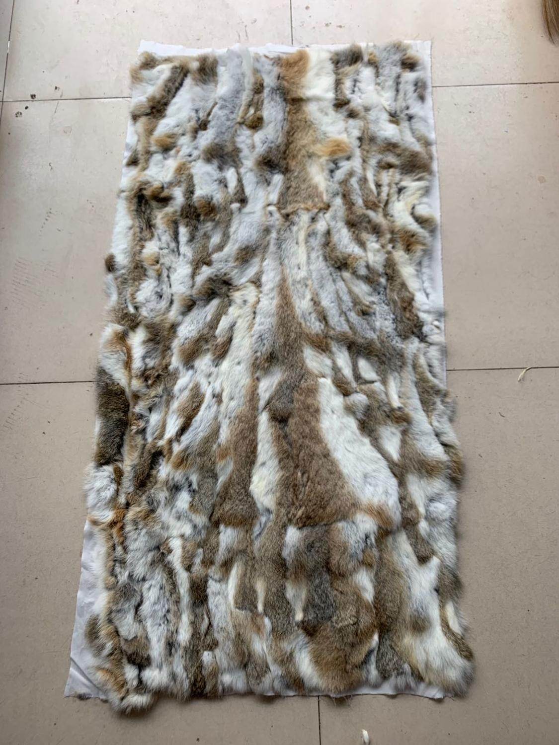 Rabbit Winter Fur Blankets Rabbit Fur Patchwork Mattress Clothing Furniture Bed Blankets - Mubimart